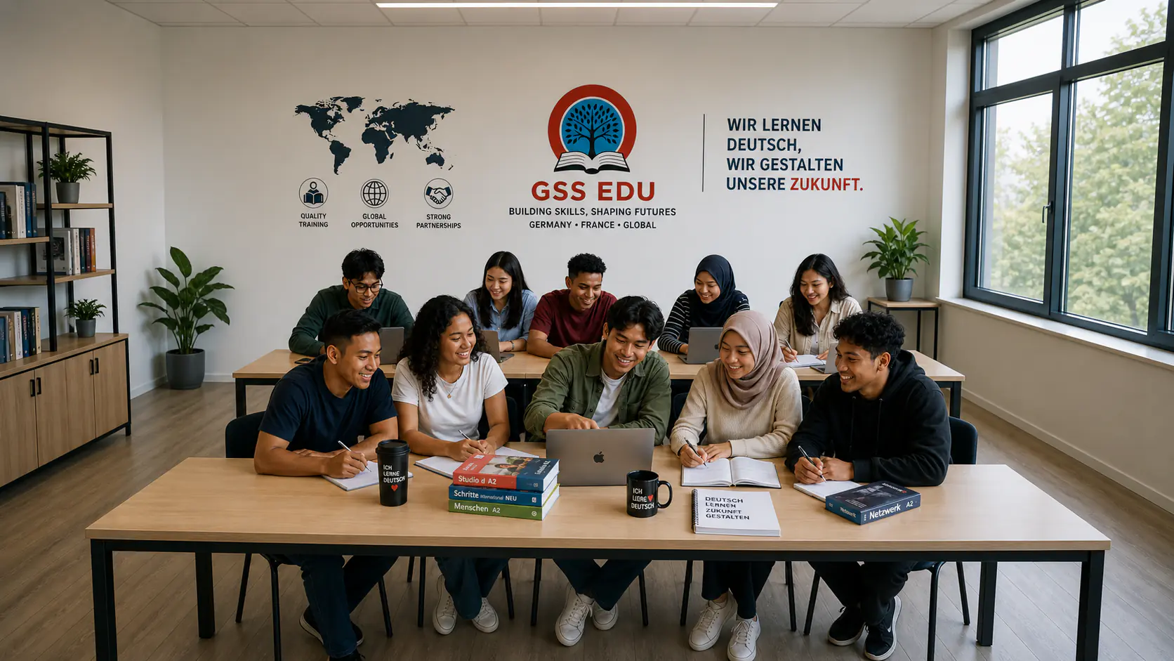 Students in a German language class at GSS Edu Center
